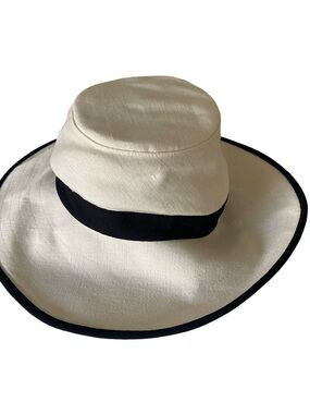 Tilleys Endurables  Brim Sun Hat  Black Trim Cream -XL white black , NWT